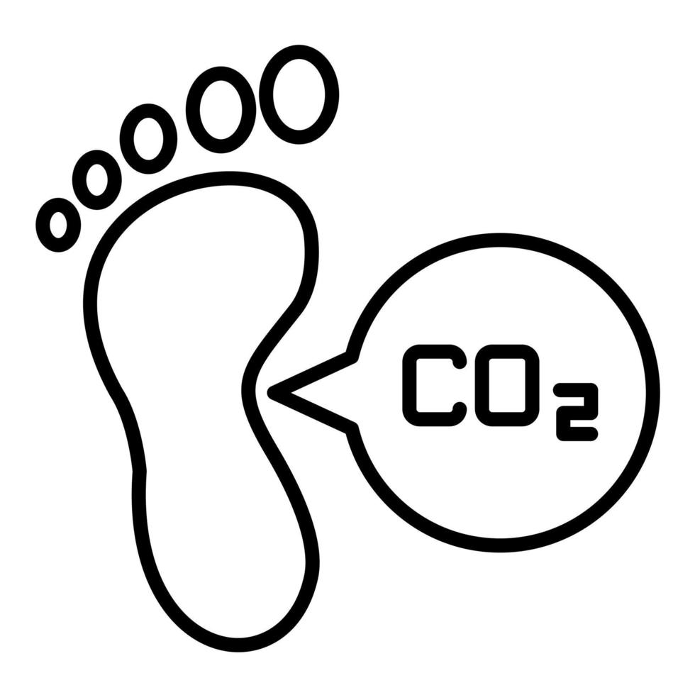 icona della linea di impronta di carbonio vettore