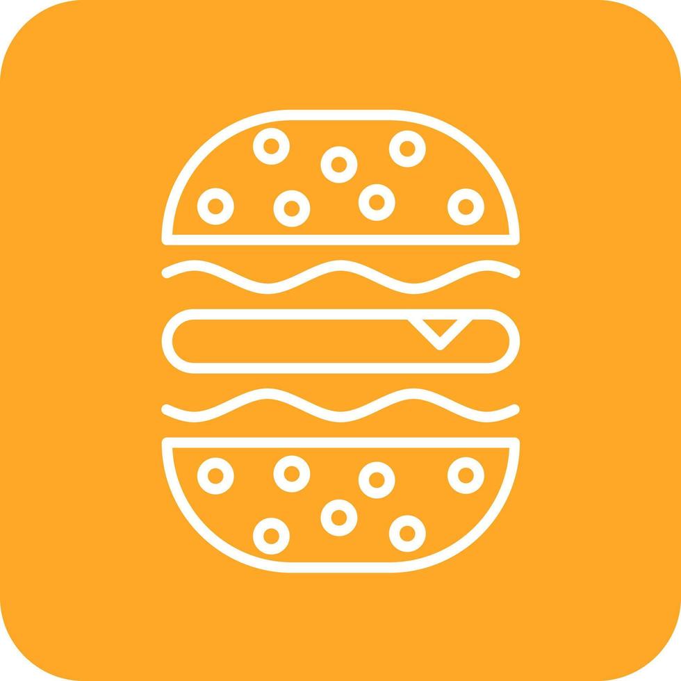hamburger Sandwich linea il giro angolo sfondo icone vettore