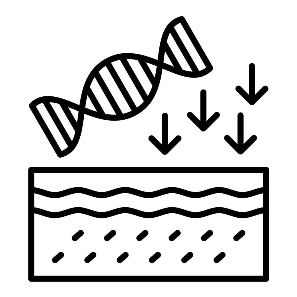 genetica linea icona vettore