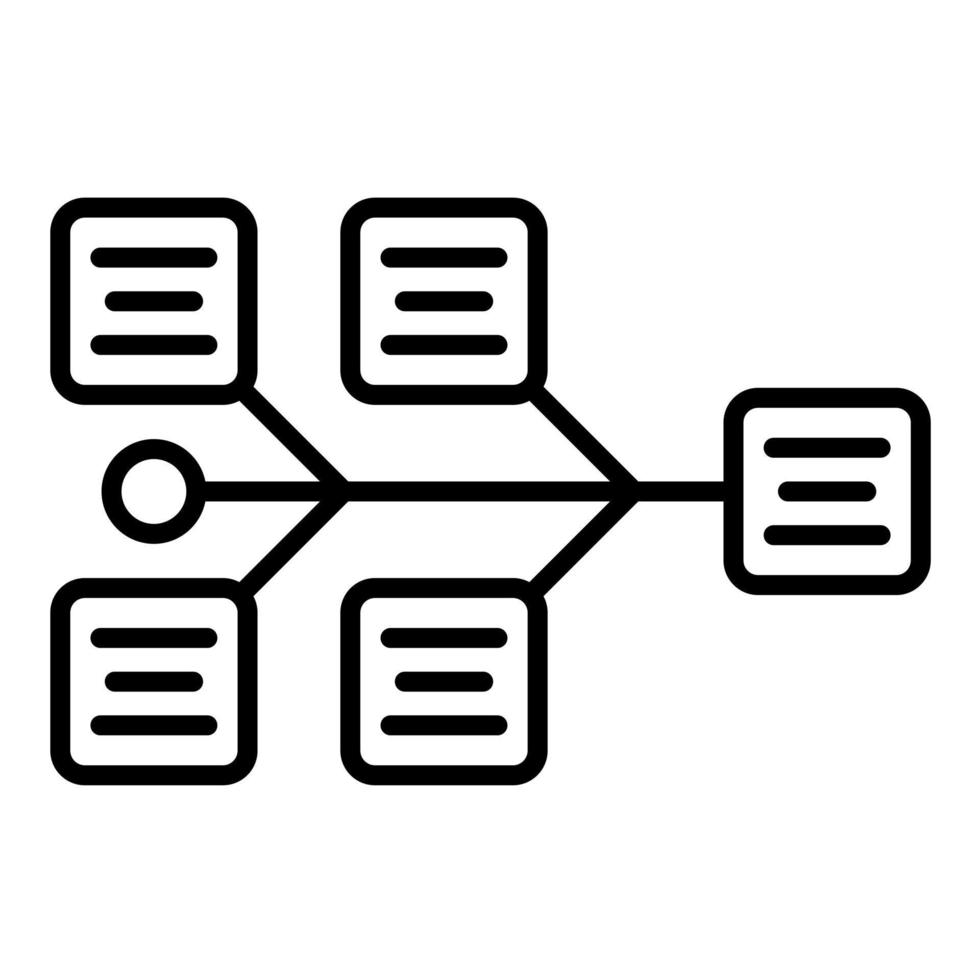 lisca di pesce diagramma linea icona vettore