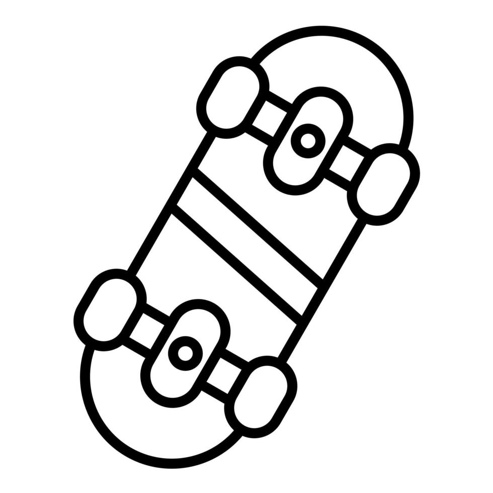 andare con lo skateboard linea icona vettore