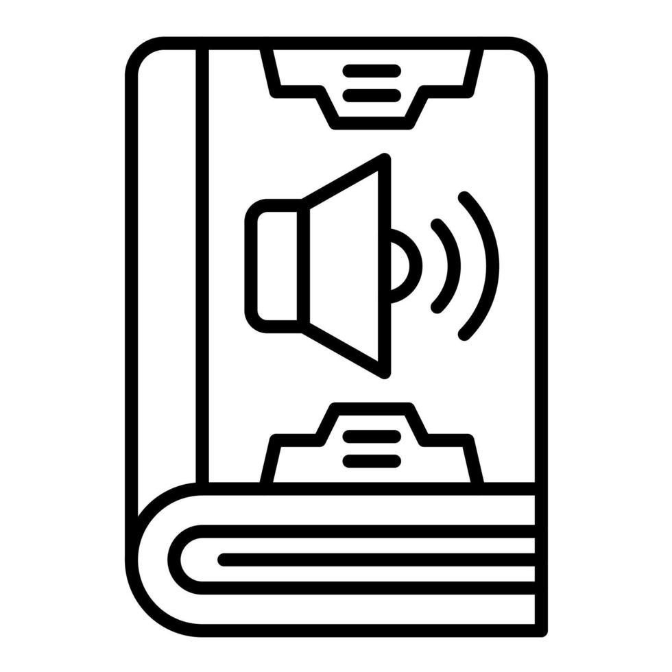 icona della linea dell'audiolibro vettore