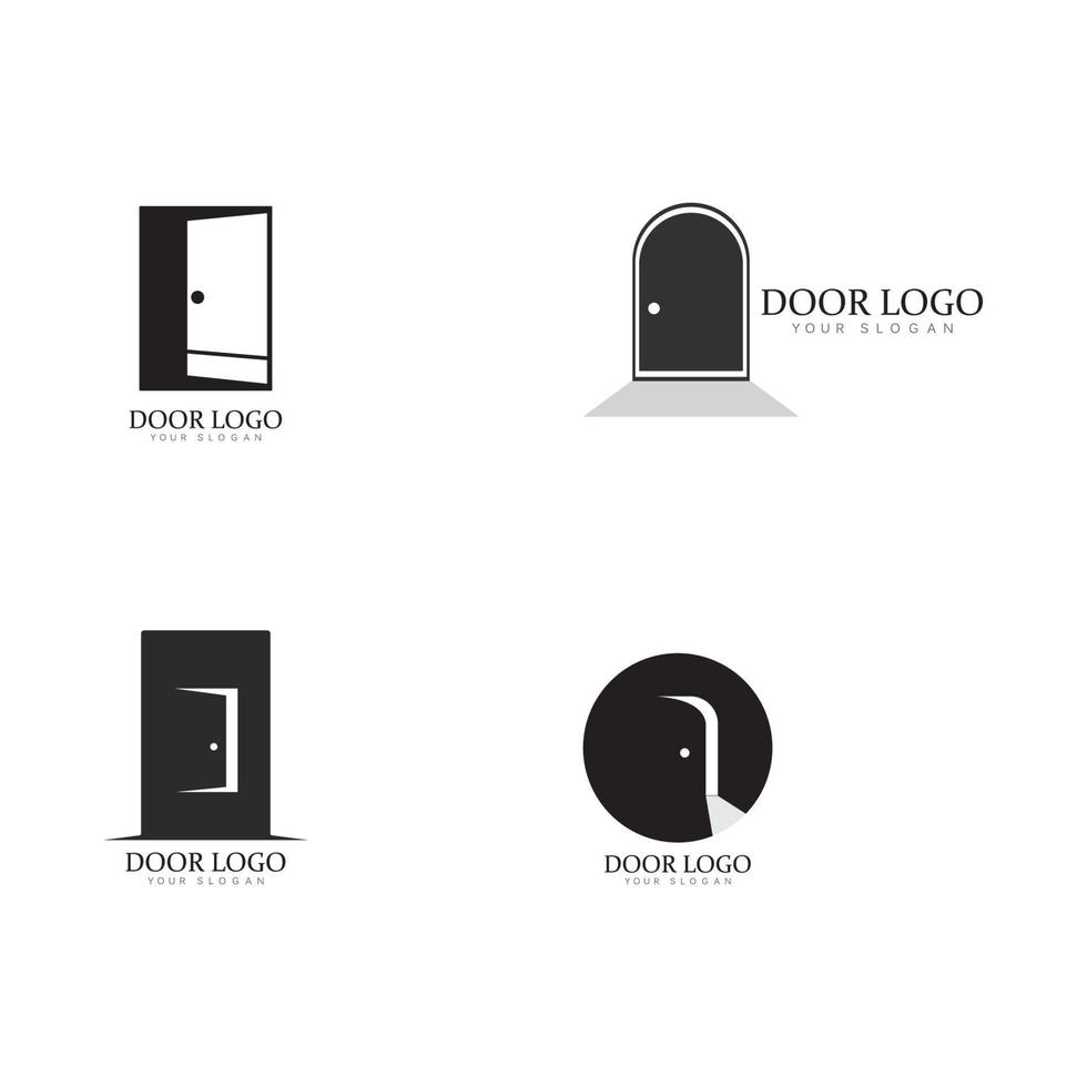 impostato di porta logo modello vettore icona illustrazione