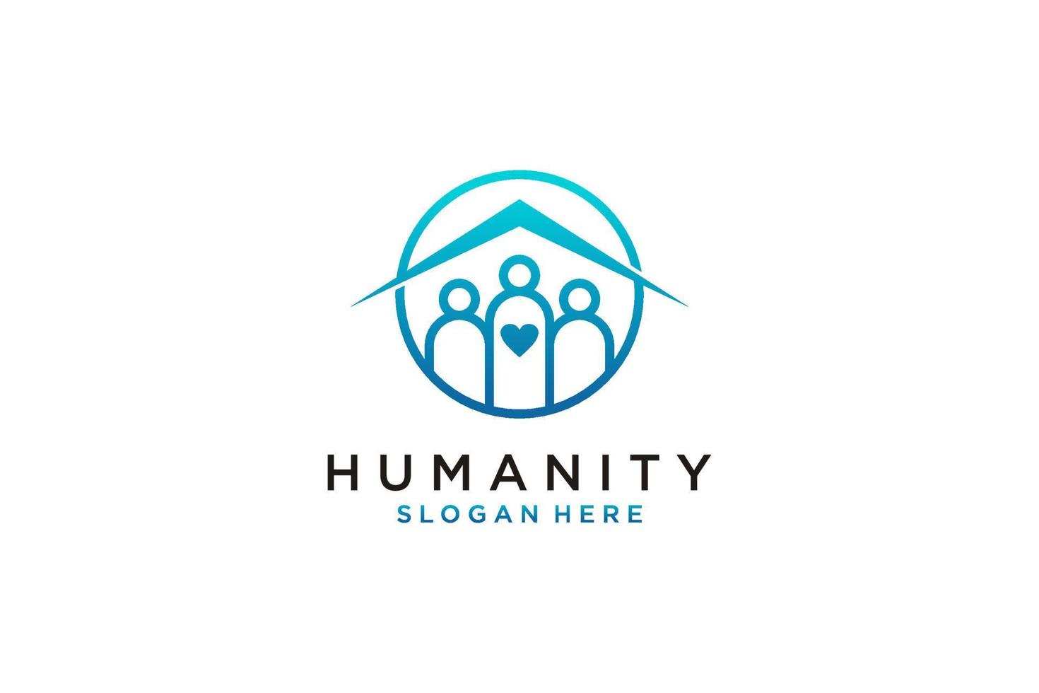 logo della gente dell'umanità sociale. elemento del modello di progettazione logo vettoriale piatto