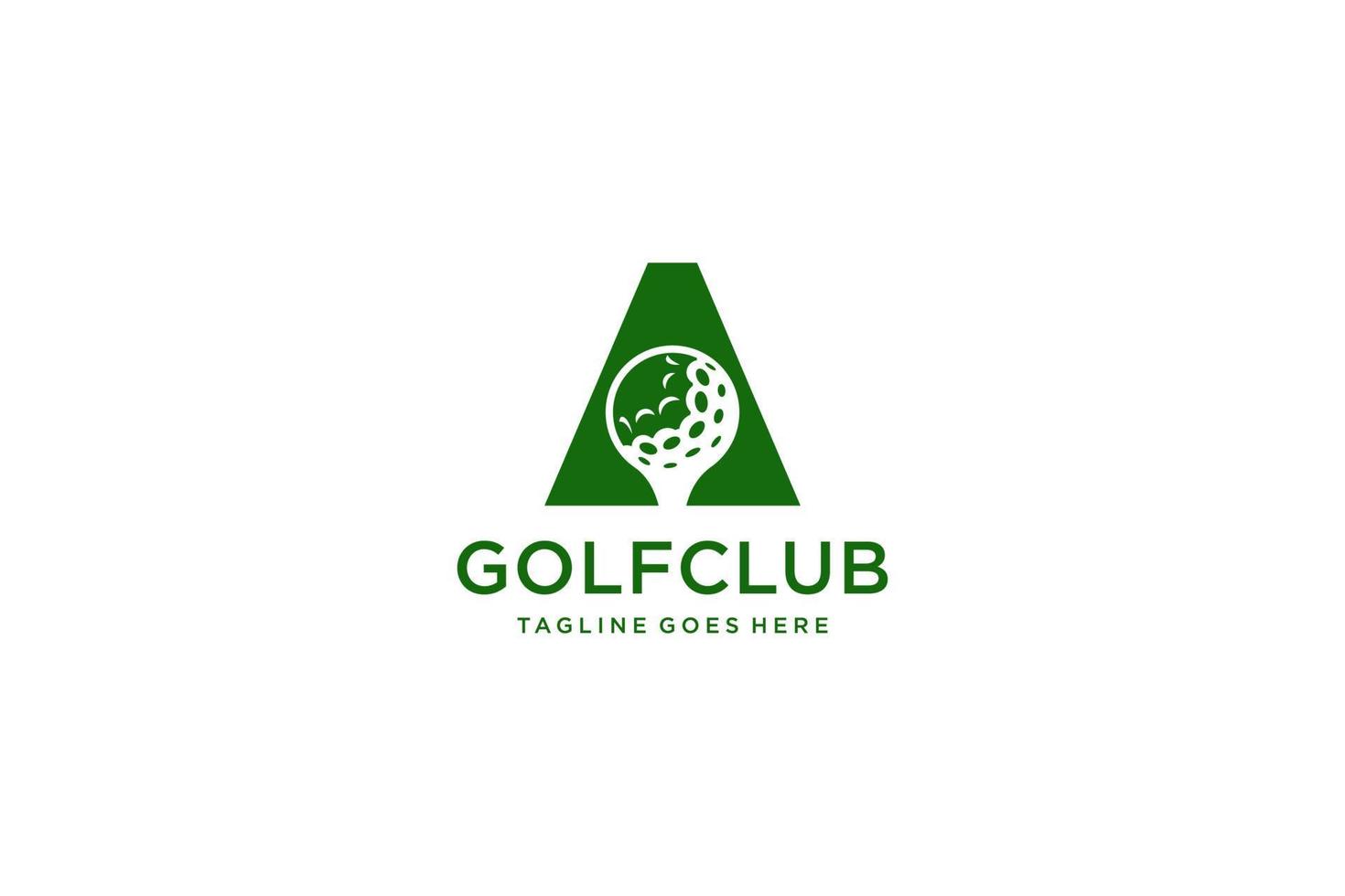lettera un' per golf logo design vettore modello, vettore etichetta di golf, logo di golf campionato, illustrazione, creativo icona, design concetto