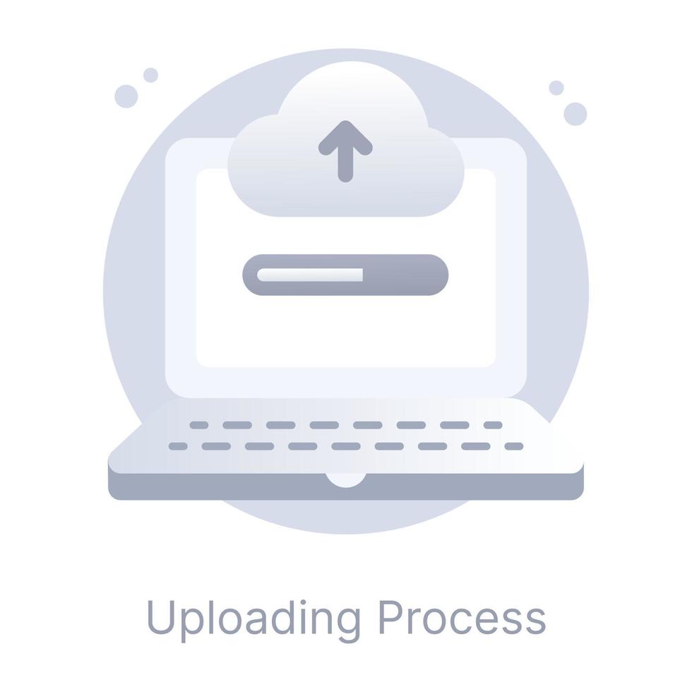 creativamente progettato piatto concettuale icona di caricamento processi vettore