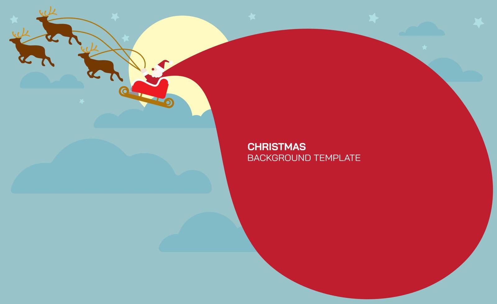 Santa Claus e renne con astratto grande enorme Borsa come un' vuoto spazio modello. Natale concetto modello per pubblicità. saluto carta. vettore