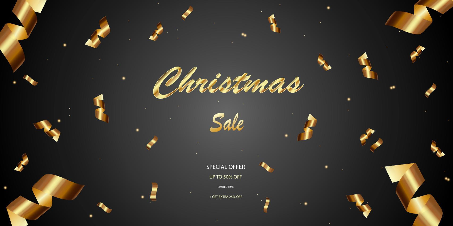 Natale vendita modello con serpentina per volantini, manifesto, ragnatela, striscione. vettore illustrazione