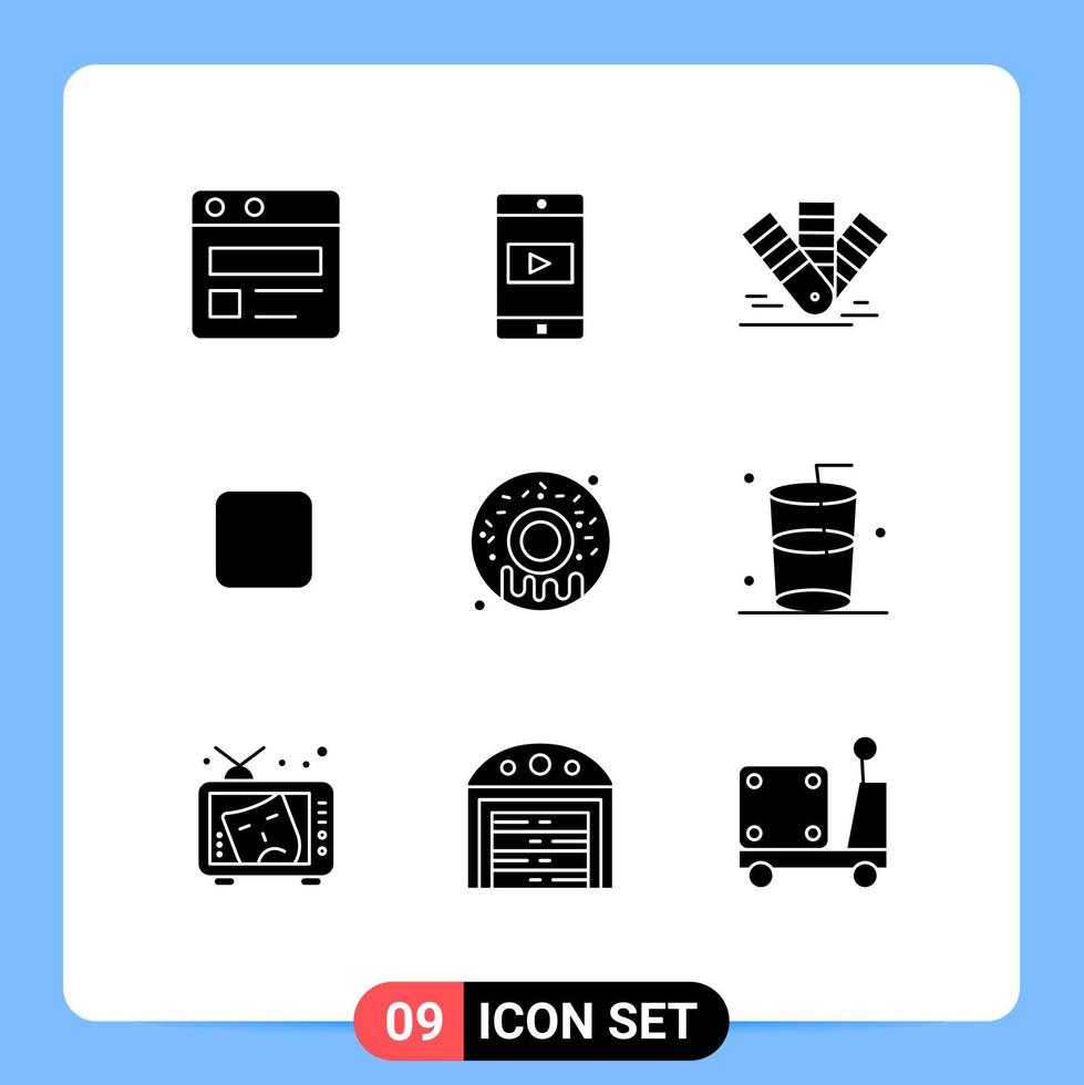 9 creativo icone moderno segni e simboli di ciambella cibo colore deselezionato scatola modificabile vettore design elementi