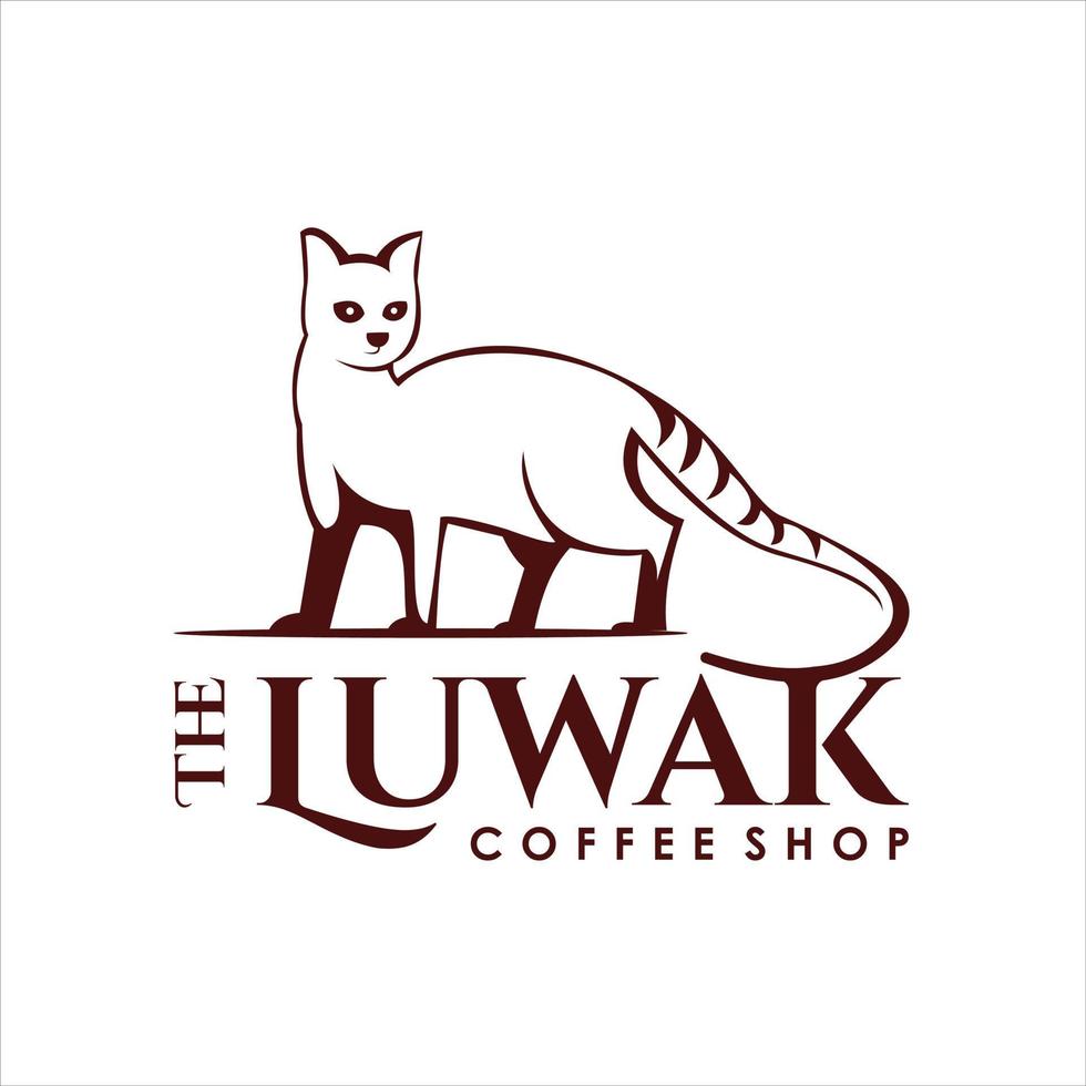 semplice silhouette di luwak si intende zibetto vettore