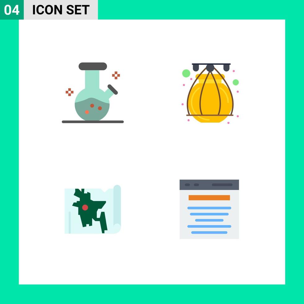 4 universale piatto icone impostato per ragnatela e mobile applicazioni demo borraccia bangla India bangladesh attività commerciale modificabile vettore design elementi