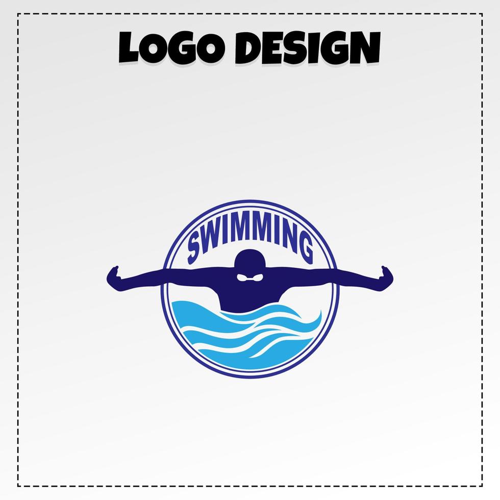 nuoto logo squadra illustrazione vettore design