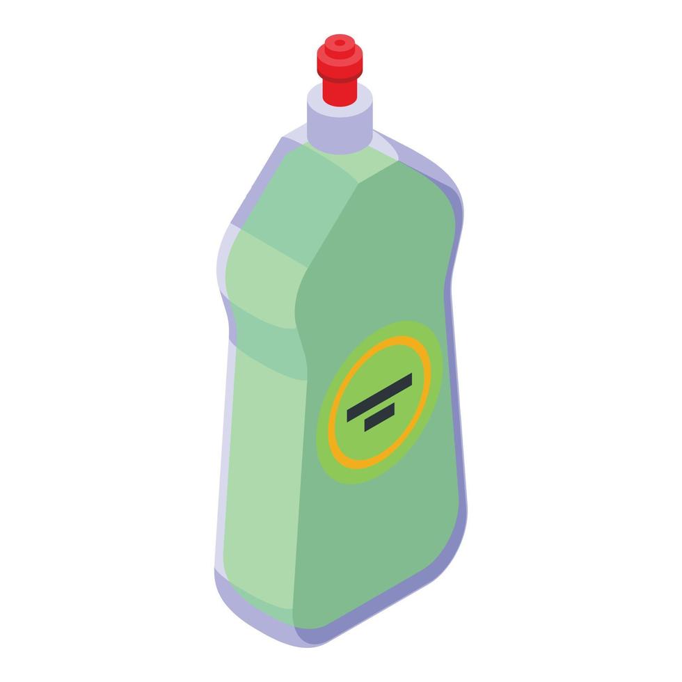 verde detergente icona isometrico vettore. liquido bottiglia vettore