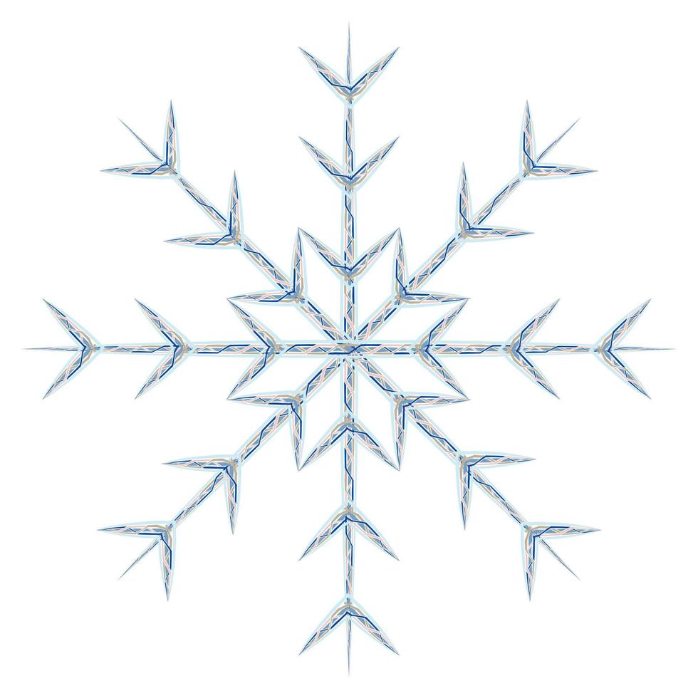 astratto Immagine fiocco di neve di diverso fantasia Linee nel di moda invernale smorzato tonalità. icona. isolato vettore