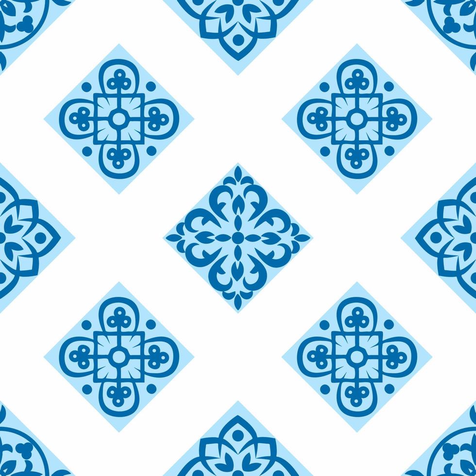 portoghese senza soluzione di continuità modello con azulejo piastrelle. bellissima senza soluzione di continuità patchwork modello a partire dal colorato marocchino piastrelle, ornamenti vettore