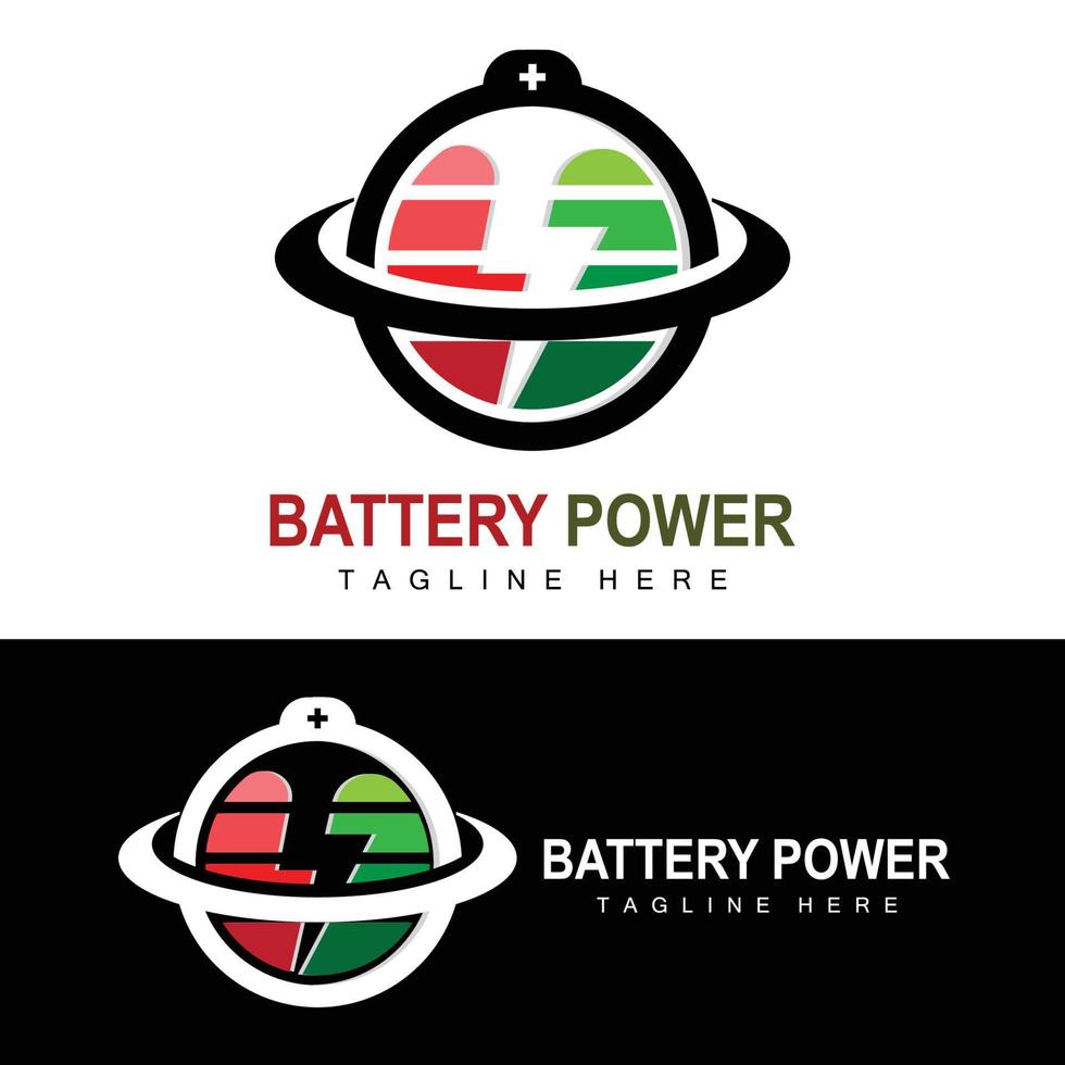 batteria logo disegno, tecnologia ricarica illustrazione, azienda marca vettore