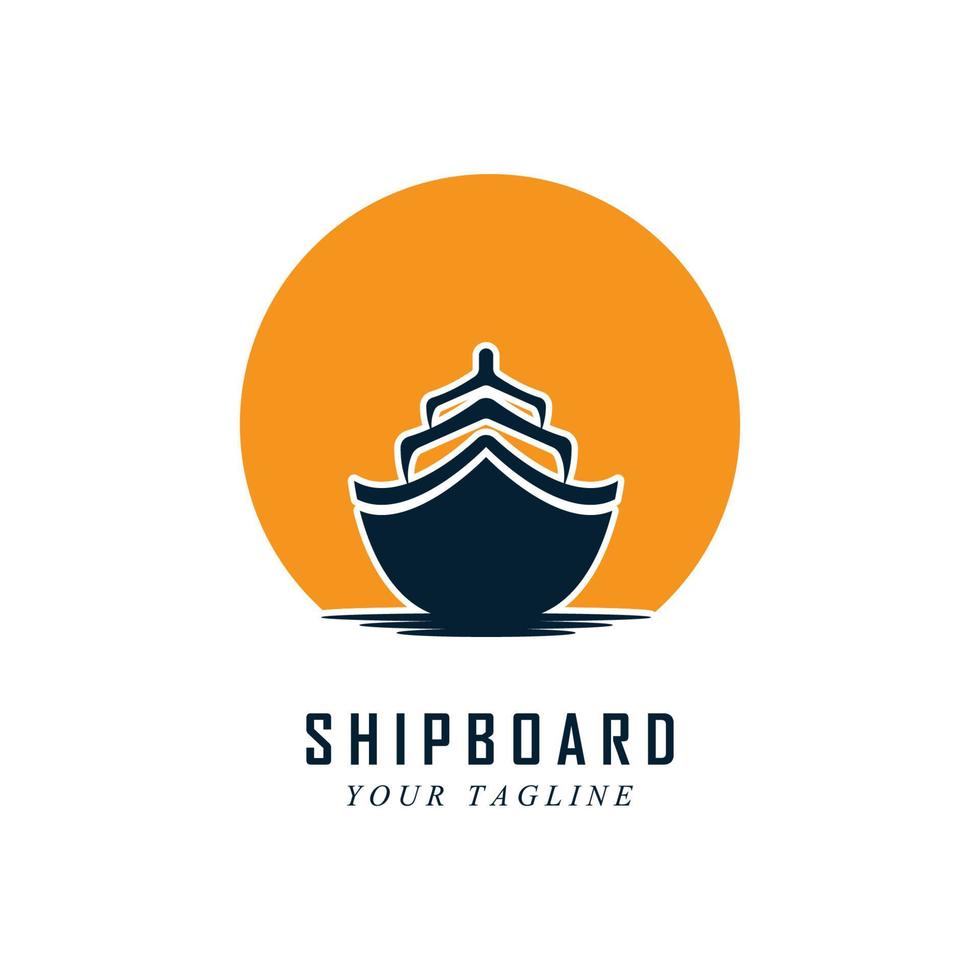 bordo della nave logo e vettore con slogan modello