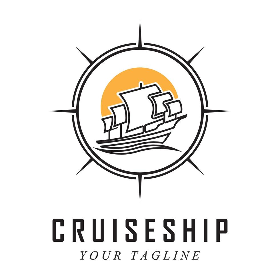bordo della nave logo e vettore con slogan modello