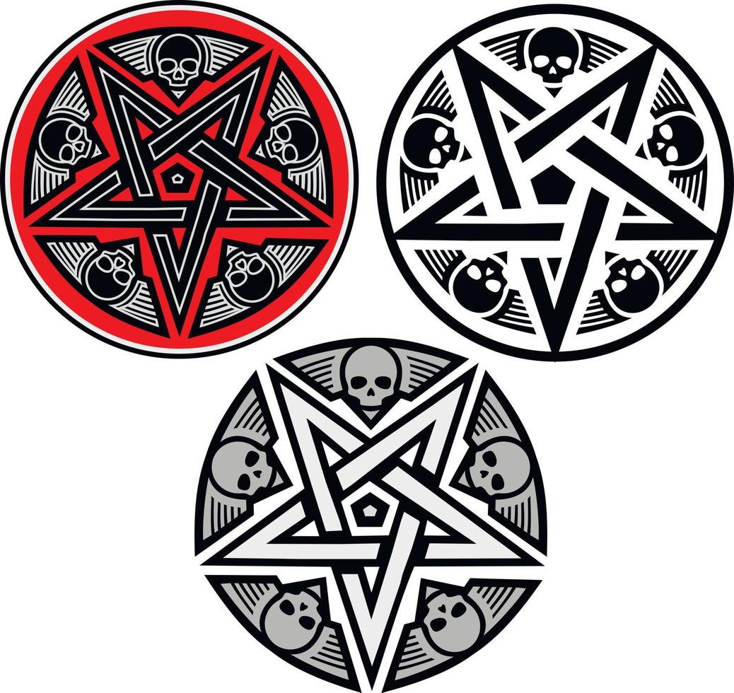 occulto cartello pentagramma, grunge Vintage ▾ design t camicie vettore