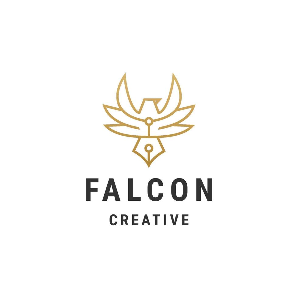 falco linea logo design modello vettore
