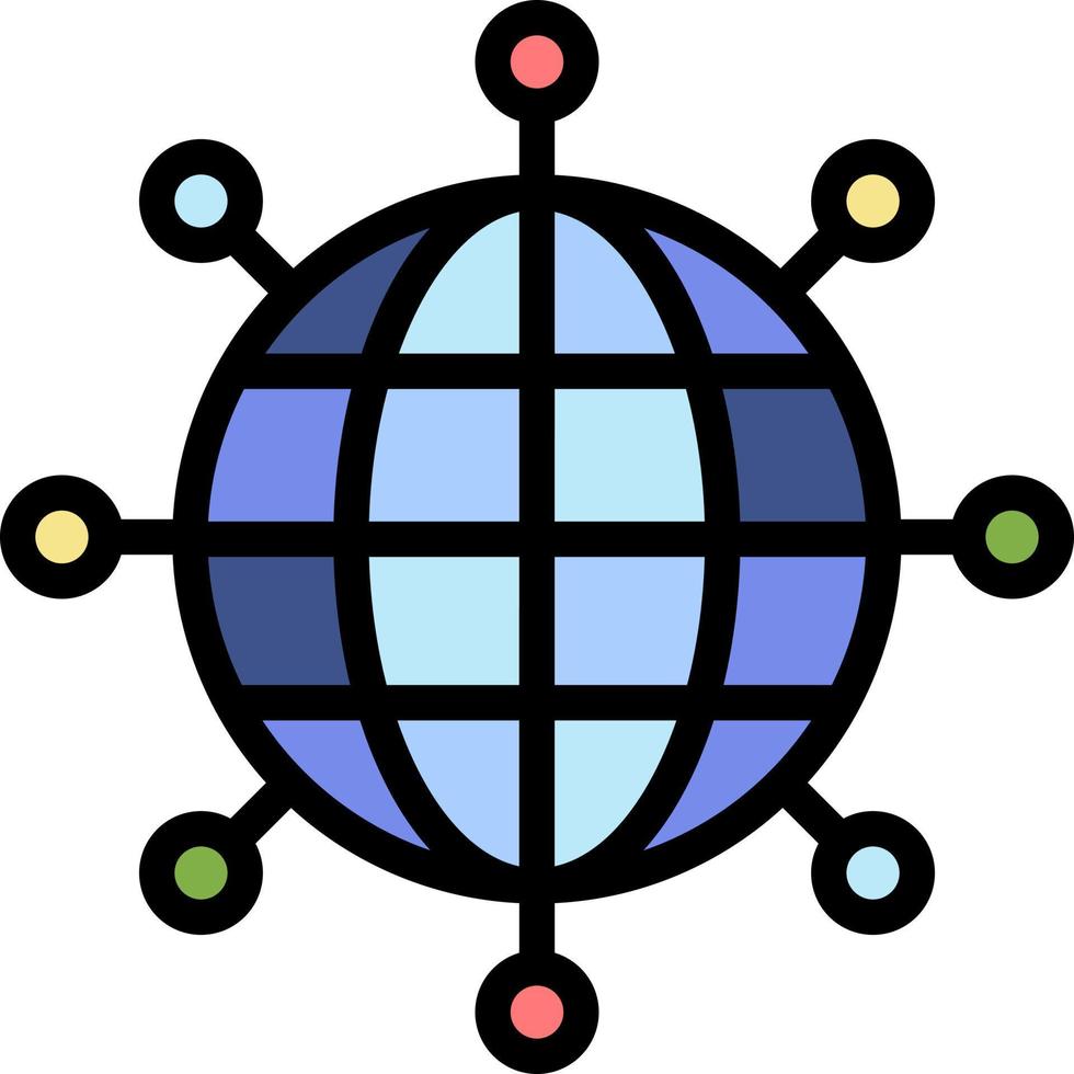 attività commerciale connessioni globale moderno piatto colore icona vettore icona bandiera modello