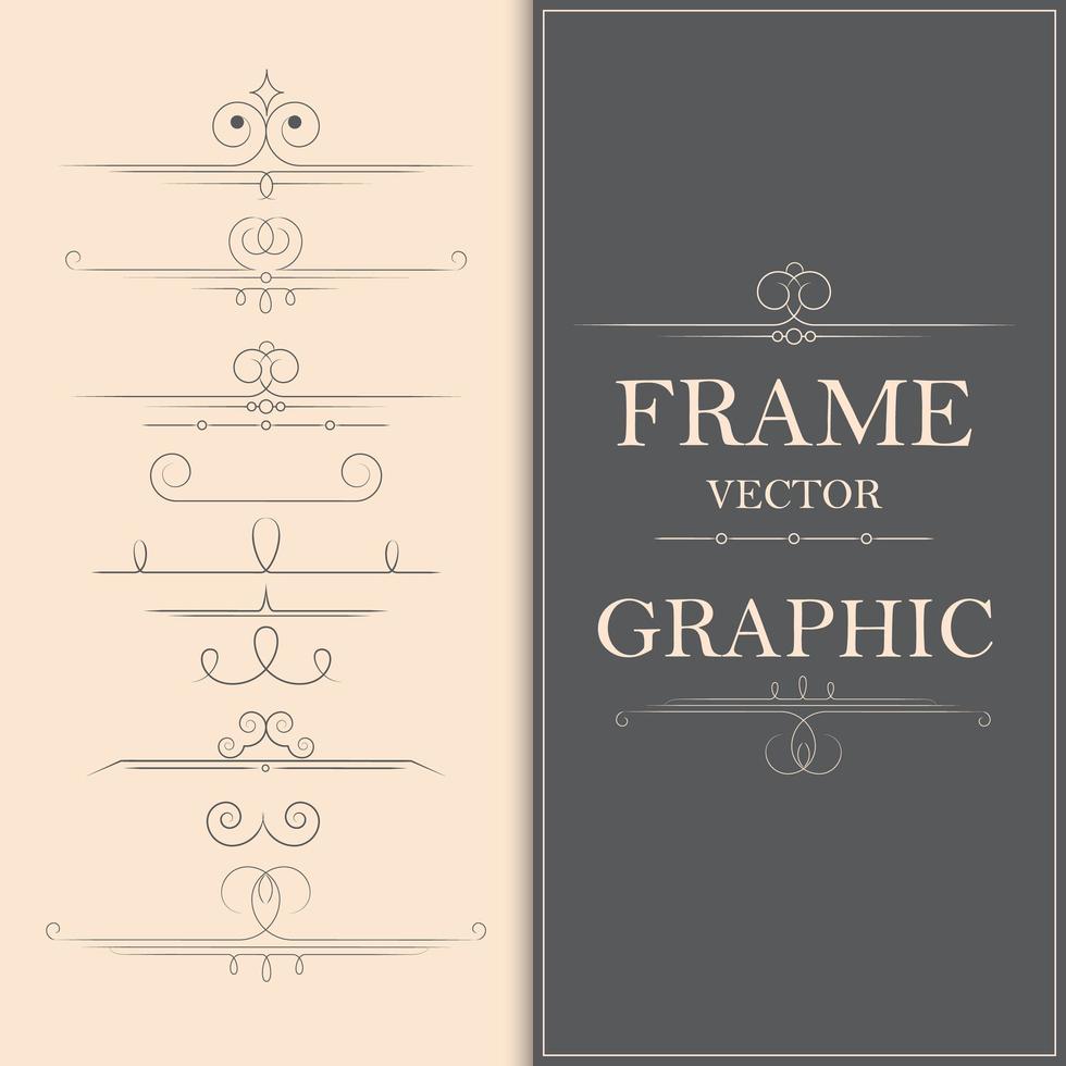 elementi decorativi del telaio d'epoca vettore