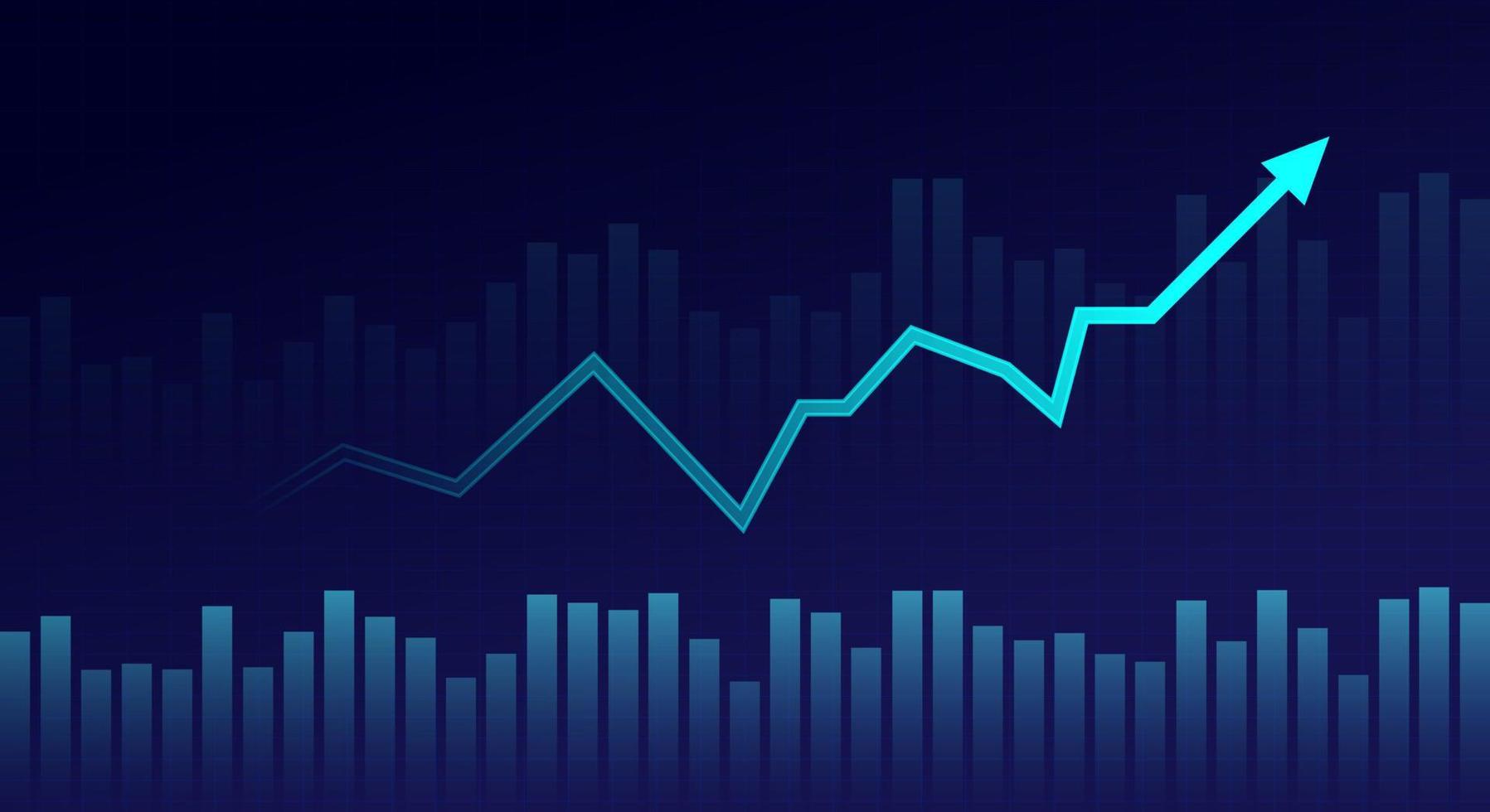 attività commerciale candela bastone grafico grafico di azione mercato investimento commercio su blu sfondo. rialzista punto, tendenza di grafico. eps10 vettore illustrazione