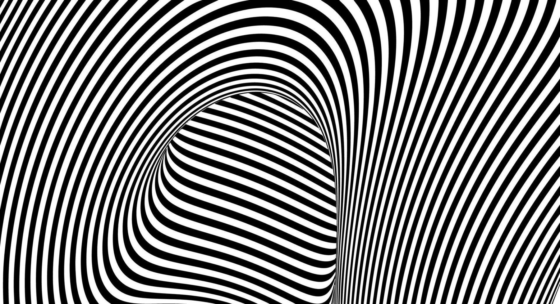 ottico illusione Linee sfondo. astratto 3d nero e bianca illusioni. concettuale design di ottico illusione vettore. eps 10 vettore illustrazione