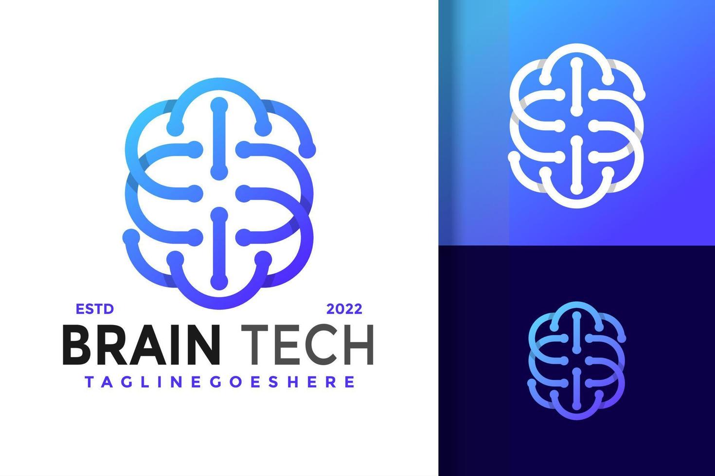 B lettera cervello Tech logo disegno, marca identità loghi vettore, moderno logo, logo disegni vettore illustrazione modello