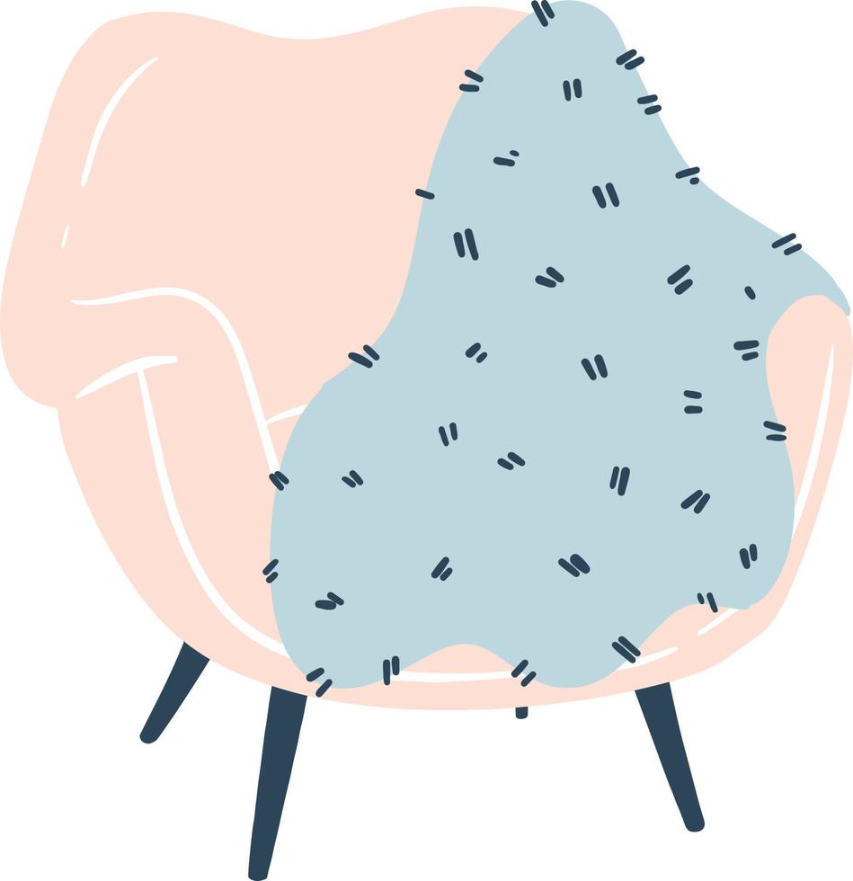 un' accogliente divano con gettato coperta illustrazione vettore