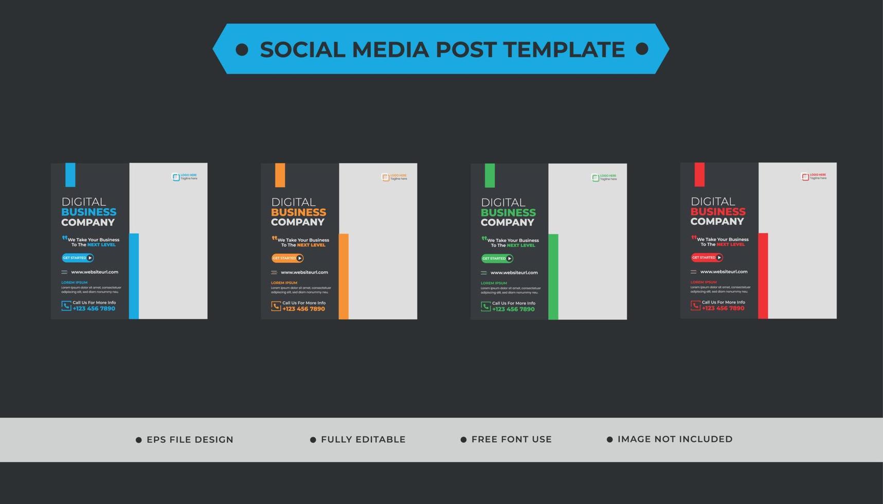 modello di post sui social media aziendali vettore