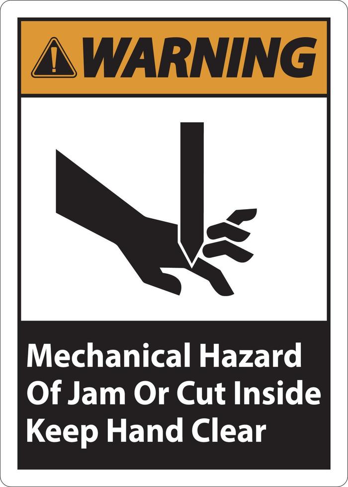 avvertimento meccanico rischio di marmellata o tagliare dentro mantenere mano chiaro vettore