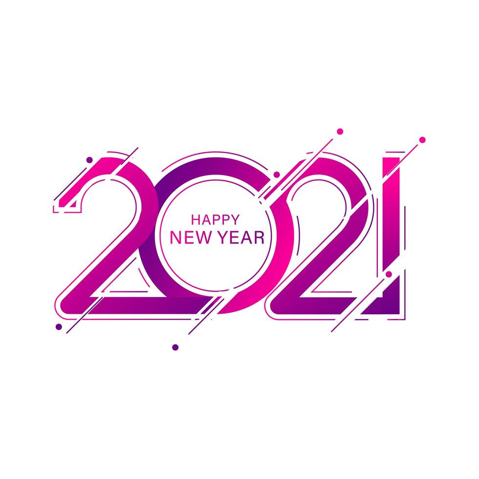 rosa felice anno nuovo 2021 vettore