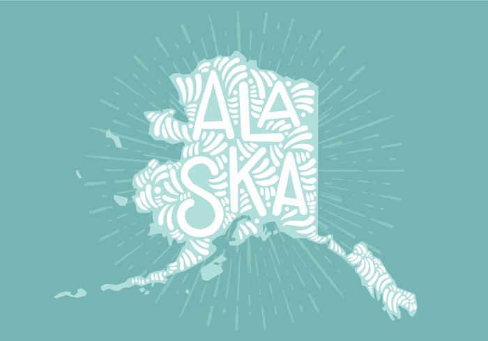 Lettering dello stato dell'Alaska vettore