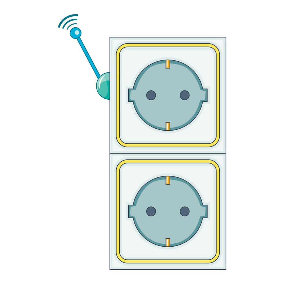 inteligente energia presa di corrente icona, cartone animato stile vettore