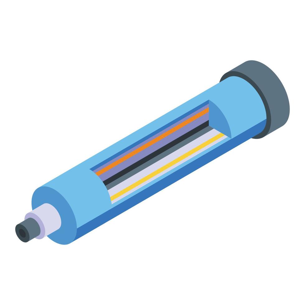 osmosi sistema tubo icona isometrico vettore. acqua filtro vettore