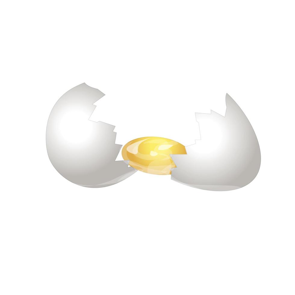 rotto guscio d'uovo icona cartone animato vettore. Pasqua uovo vettore