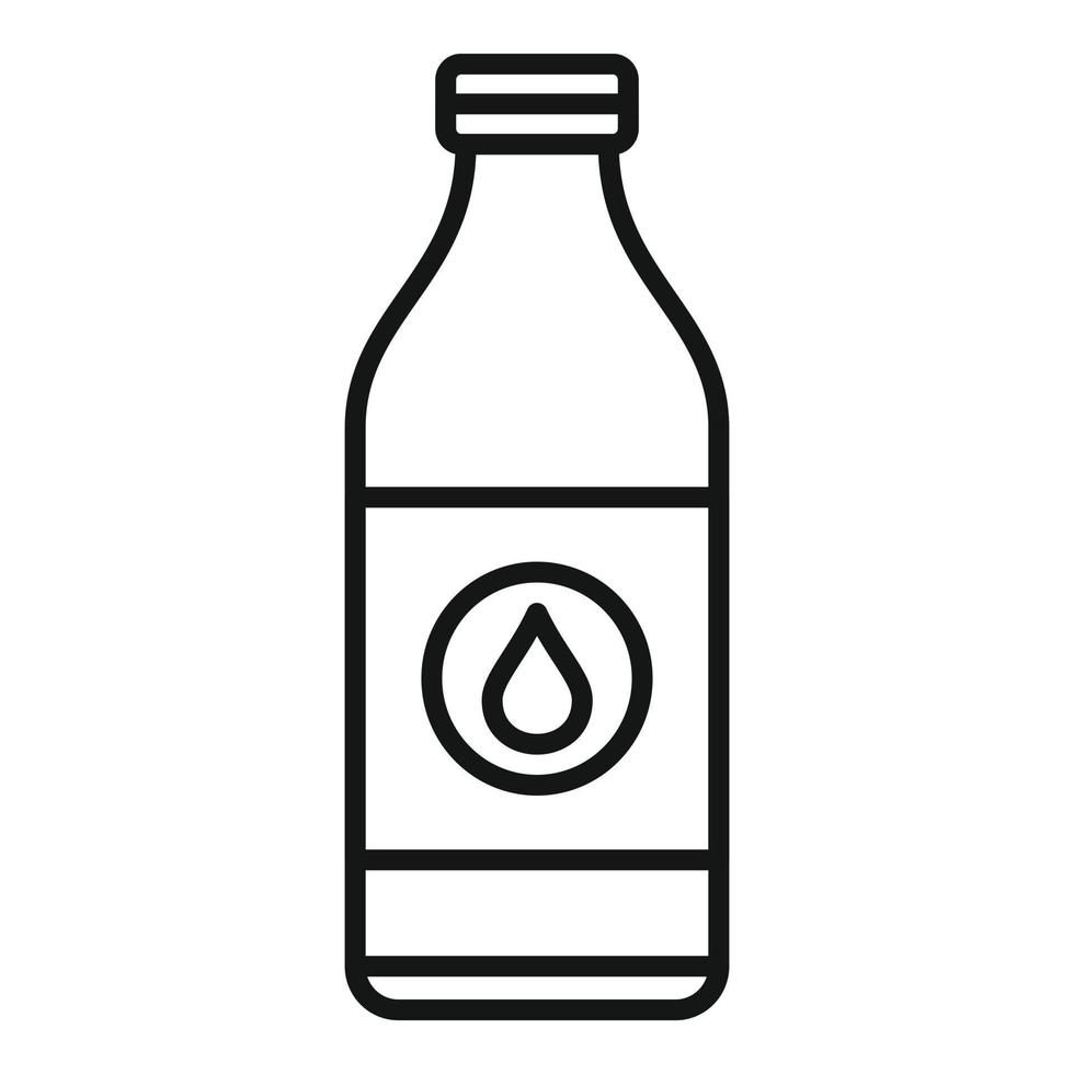 latte bottiglia icona schema vettore. latteria bicchiere vettore