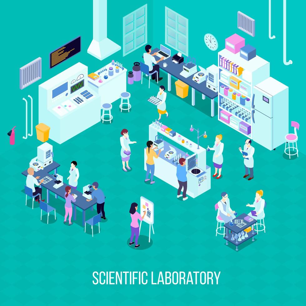 composizione isometrica del laboratorio vettore