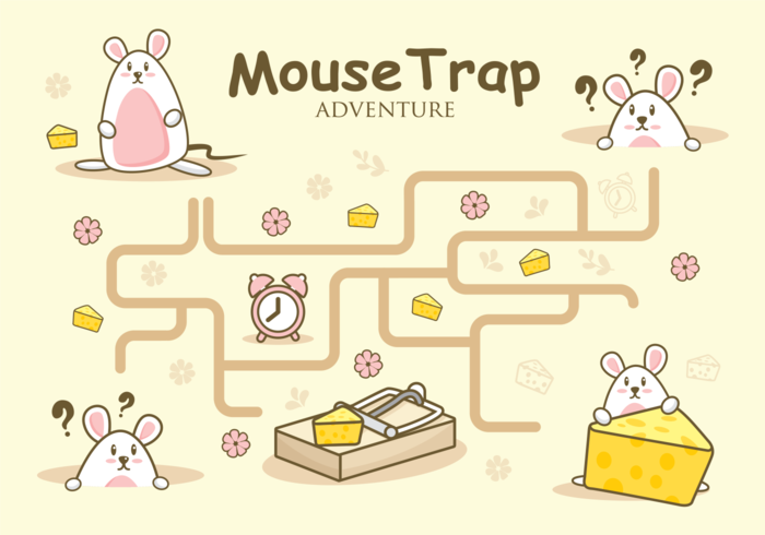 illustrazione di avventura trappola del mouse vettore