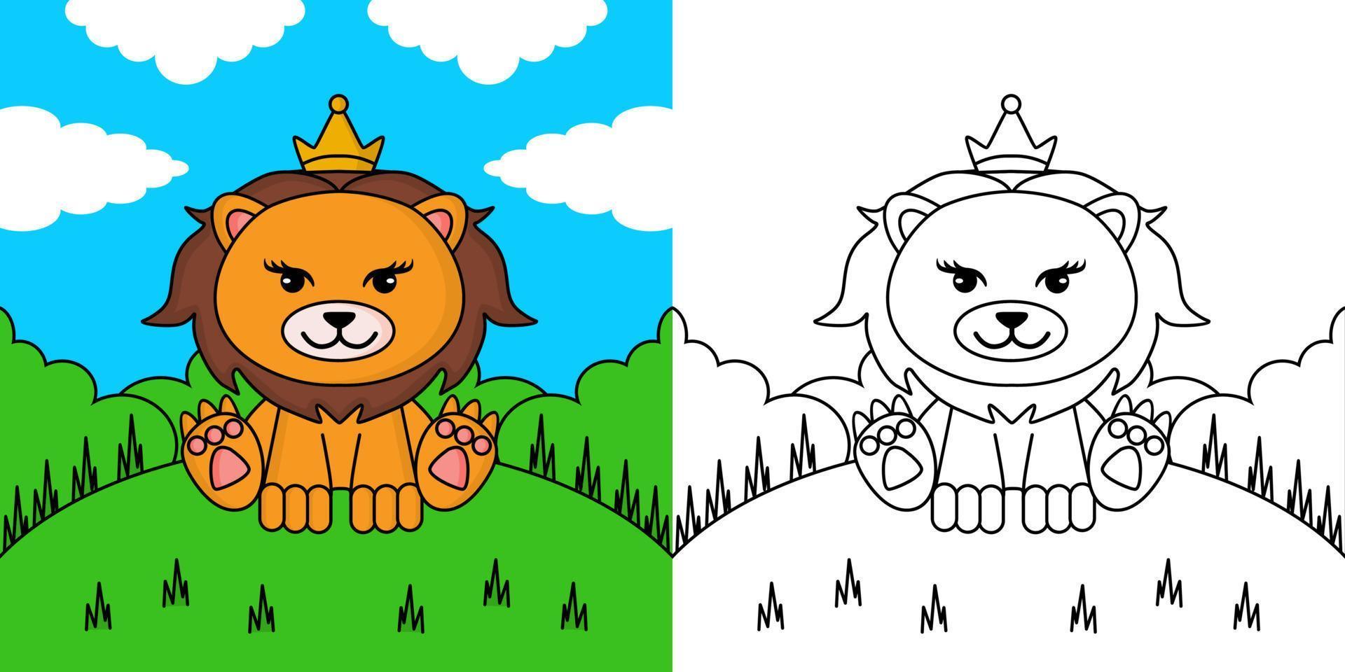 Leone animale colorazione per bambini vettore