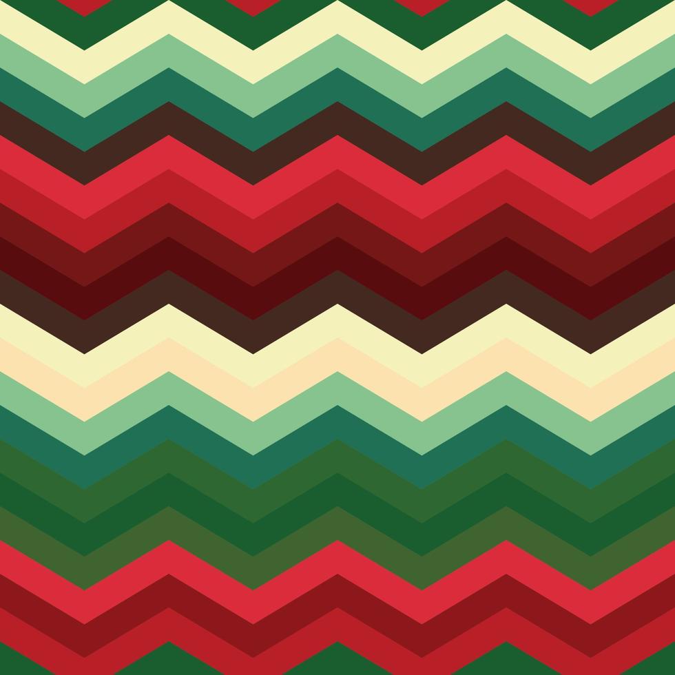 Natale rosso verde colore zigzag senza mare e retrò stile sfondi trame. vettore