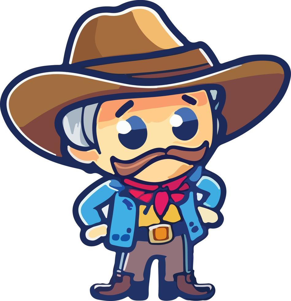 vecchio cowboy vettore illustrazione