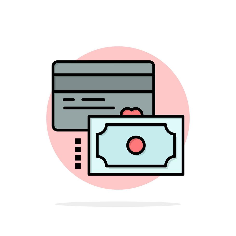 carta credito pagamento i soldi astratto cerchio sfondo piatto colore icona vettore