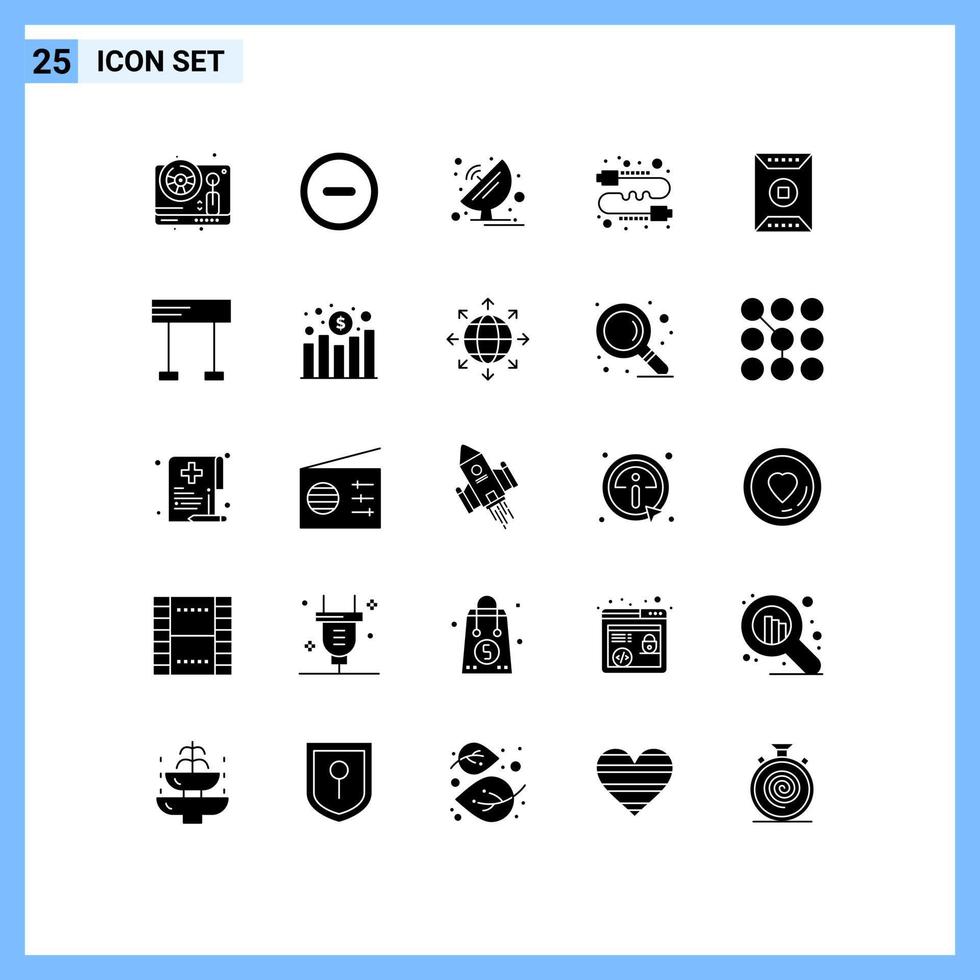 azione vettore icona imballare di 25 linea segni e simboli per campo pettegolezzo radar diretto ronzio modificabile vettore design elementi