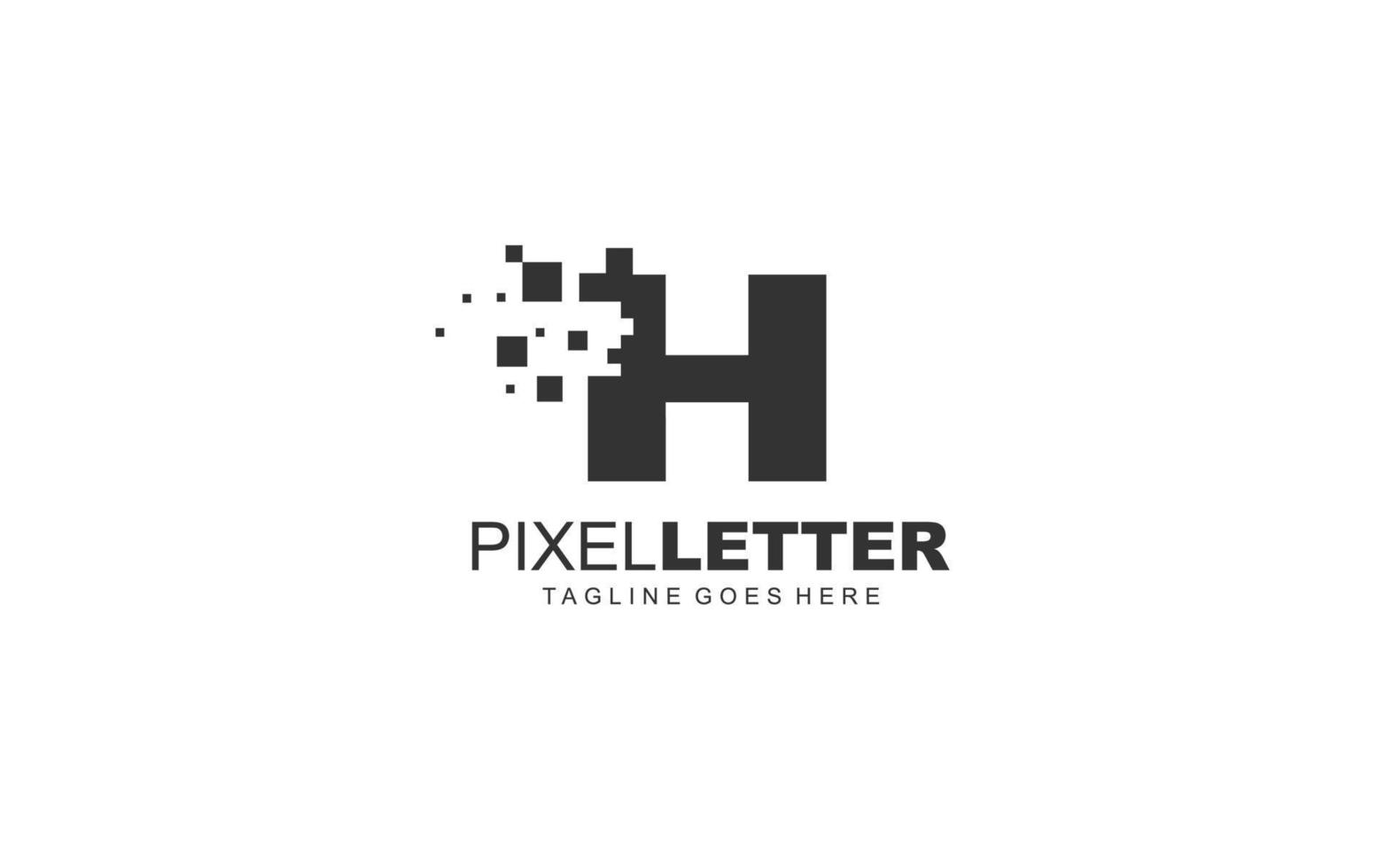 h logo pixel per il branding azienda. digitale modello vettore illustrazione per il tuo marca.