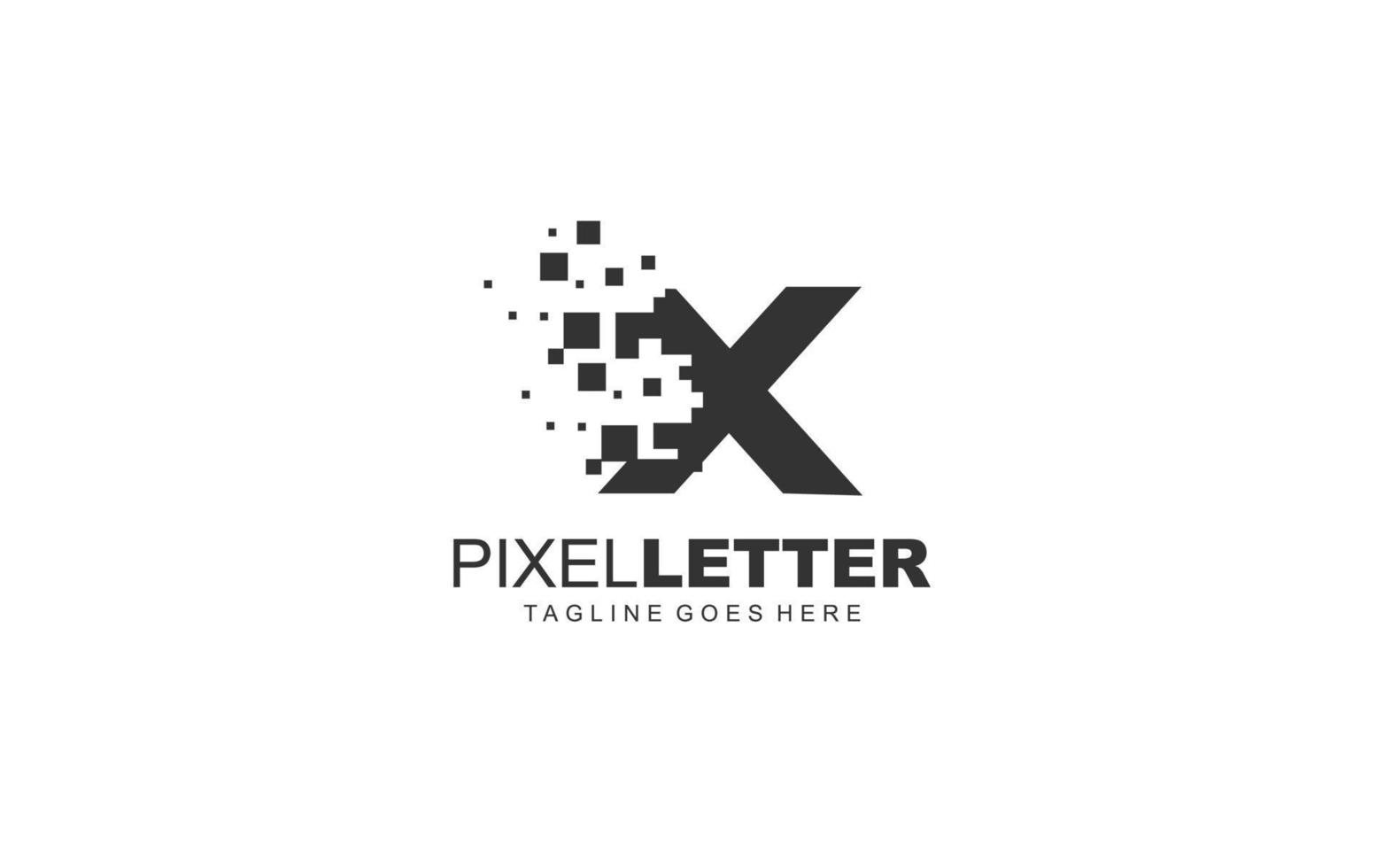 X logo pixel per il branding azienda. digitale modello vettore illustrazione per il tuo marca.