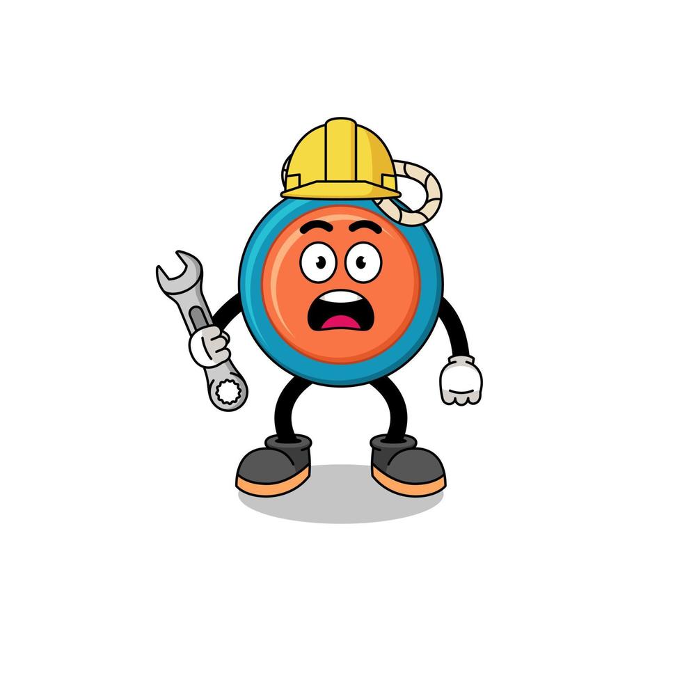 personaggio illustrazione di yoyo con 404 errore vettore