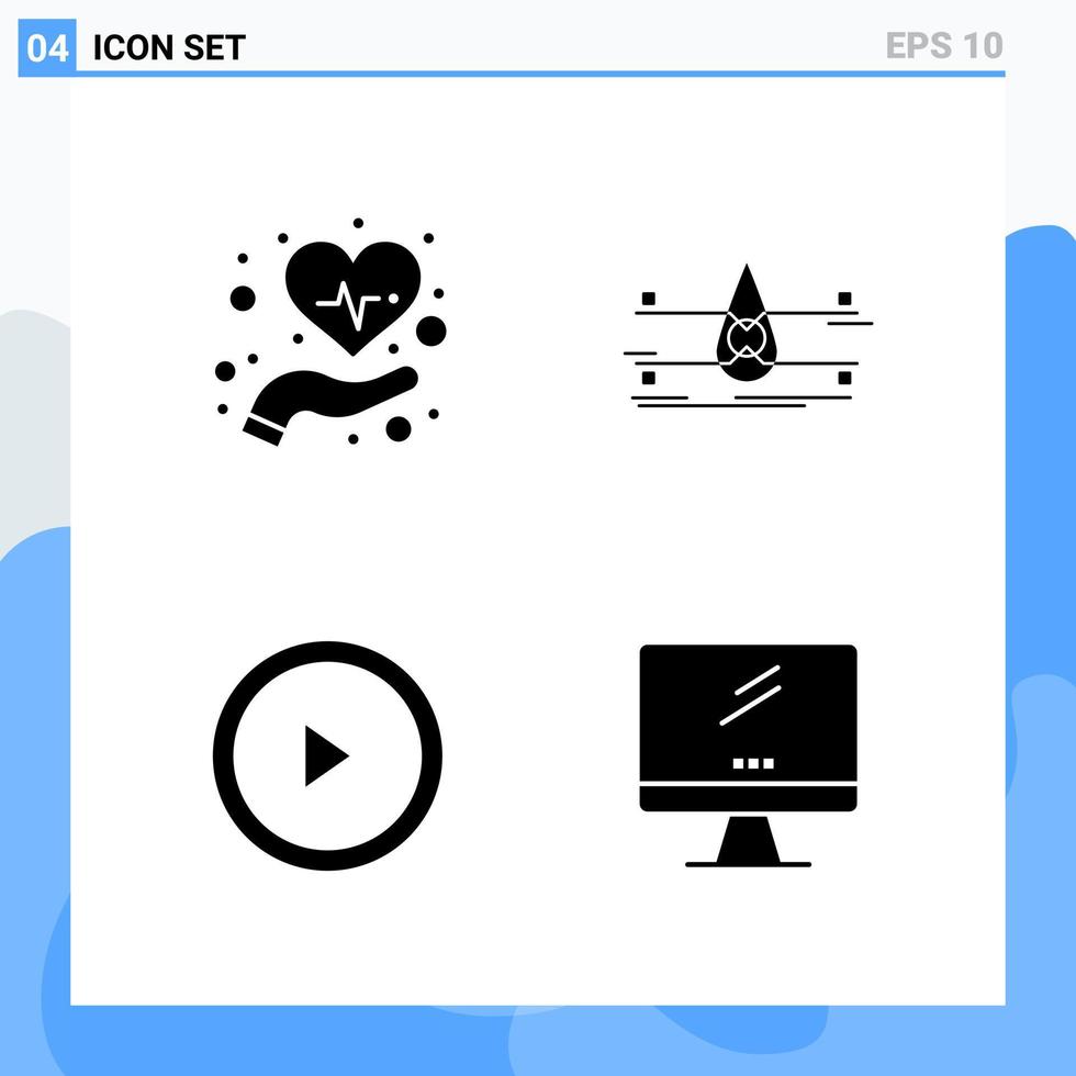 moderno 4 solido stile icone. glifo simboli per generale uso. creativo solido icona cartello isolato su bianca sfondo. 4 icone pacchetto. vettore