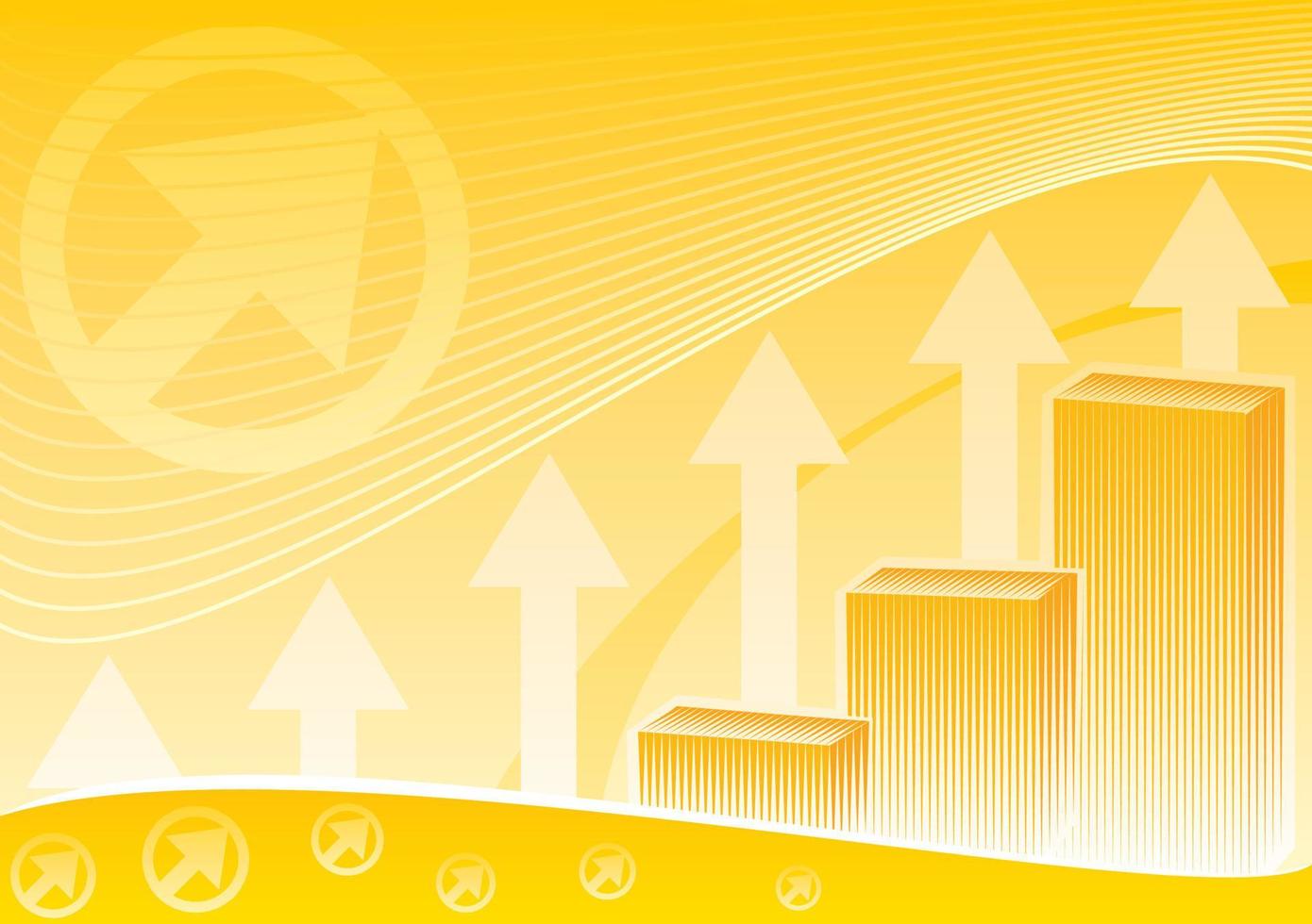 finanziario grafico su arancia sfondo simboleggia successo nel attività commerciale vettore